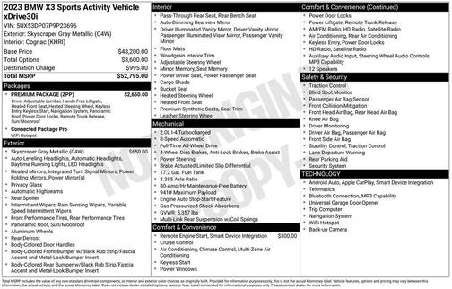 Gray Metallic 2023 BMW X3 xDrive30i