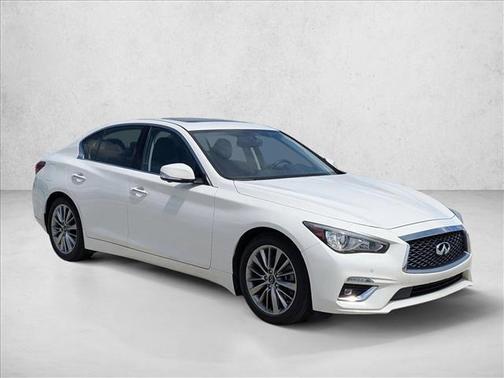 Pure White 2023 INFINITI Q50 3.0t LUXE