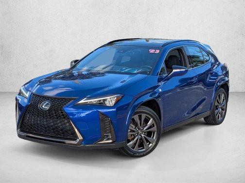 Ultrasonic Blue Mica 2.0 with Obsidian Roof 2023 Lexus UX 250h F Sport