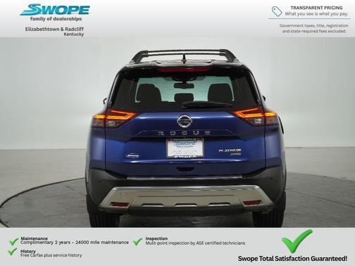 Caspian Blue Metallic/Super Black 2021 Nissan Rogue Platinum