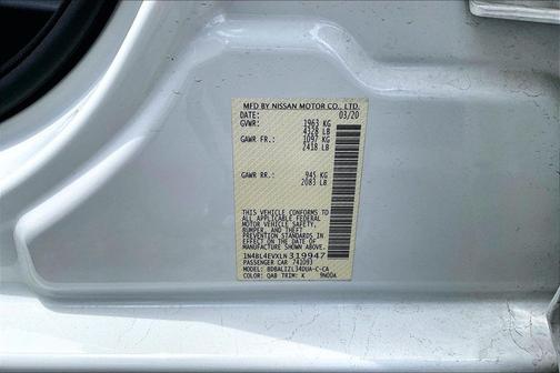 Pearl White Tricoat 2020 Nissan Altima 2.5 SL