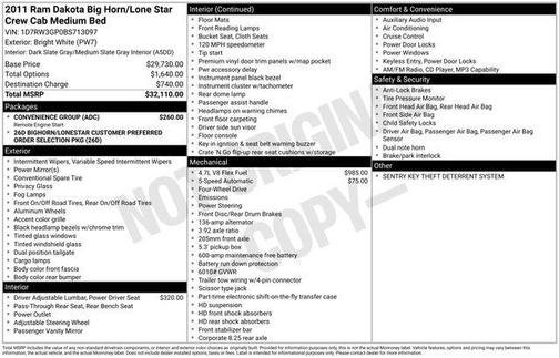 2011 Dodge Dakota Lone Star