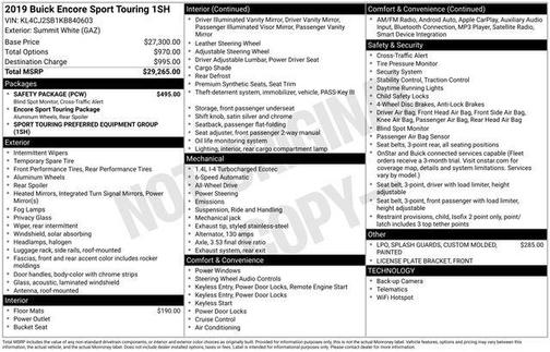 2019 Buick Encore Sport Touring
