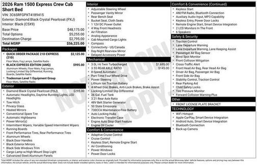 Diamond Black Crystal Pearlcoat 2026 RAM 1500 Express