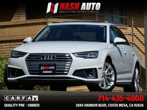 White 2019 Audi A4 45 Premium