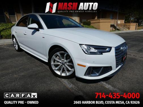 White 2019 Audi A4 45 Premium