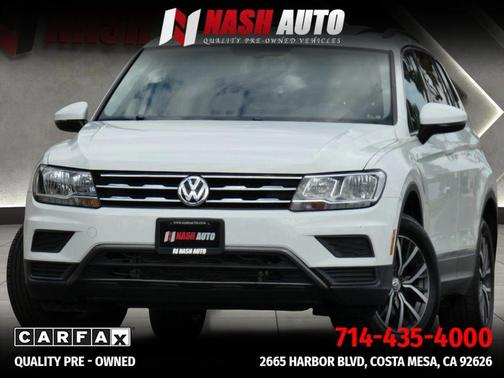 Pure White 2020 Volkswagen Tiguan 2.0T SE R-Line Black