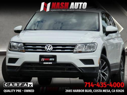 Pure White 2020 Volkswagen Tiguan 2.0T SE R-Line Black