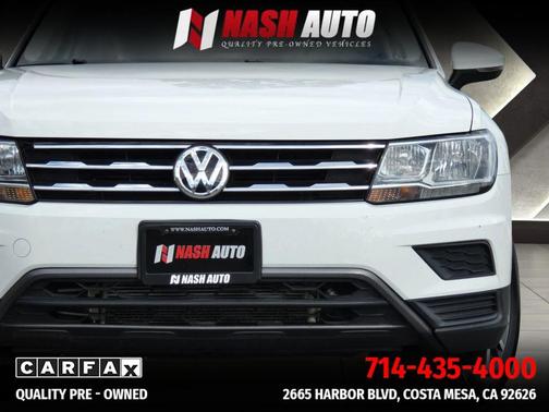 Pure White 2020 Volkswagen Tiguan 2.0T SE R-Line Black