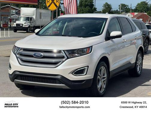 White Platinum Metallic Tri-Coat 2018 Ford Edge Titanium