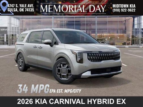 Ivory Silver 2026 Kia Carnival Hybrid EX