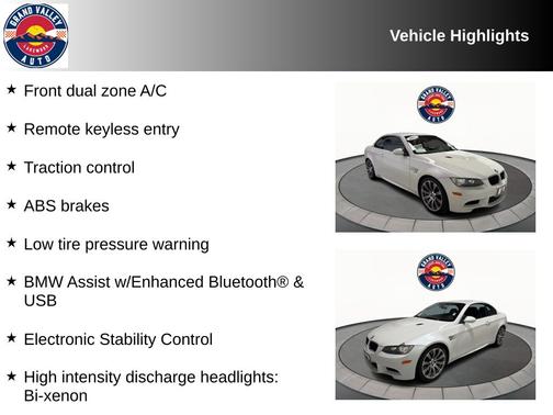 White Metallic 2012 BMW M3 Base