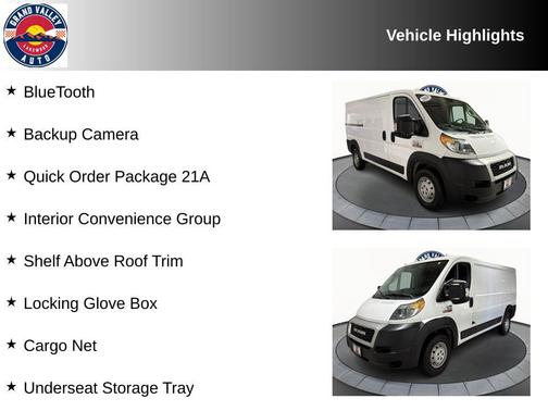 2019 RAM ProMaster 1500 Low Roof