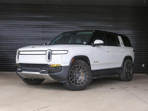 Glacier White 2023 Rivian R1S Adventure Quad Motor Large Pack