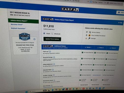 Gun Metallic 2017 Nissan Rogue SL