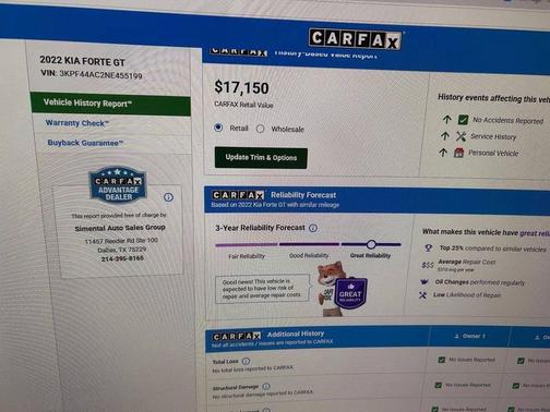 Sporty Blue 2022 Kia Forte GT