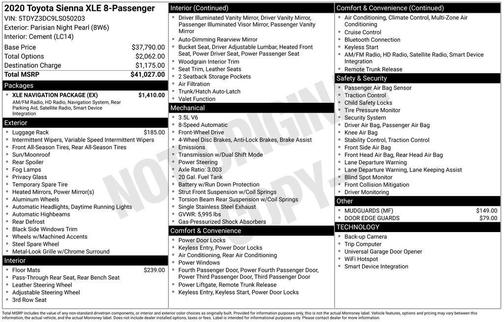 2020 Toyota Sienna XLE