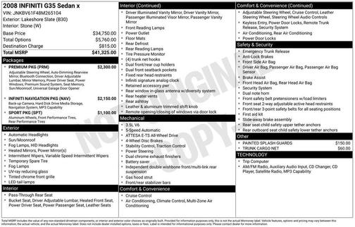 2008 INFINITI G35x Base