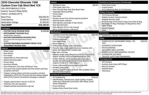 2020 Chevrolet Silverado 1500 Custom