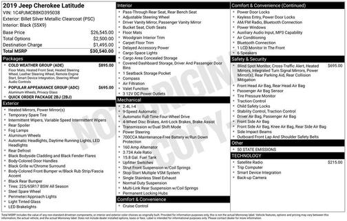 Billet Silver Metallic Clearcoat 2019 Jeep Cherokee Latitude