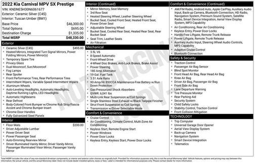 2022 Kia Carnival SX Prestige