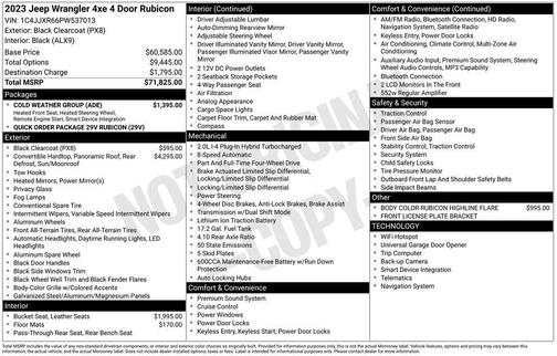 Black Clearcoat 2023 Jeep Wrangler 4xe Rubicon