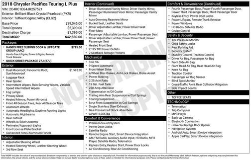 2018 Chrysler Pacifica Touring-L Plus