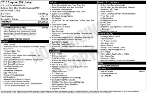 2015 Chrysler 200 Limited