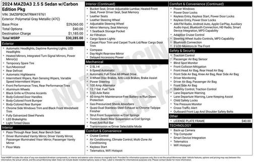Polymetal Gray Metallic 2024 Mazda Mazda3 AWD