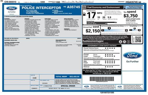 Oxford White 2017 Ford Utility Police Interceptor Base
