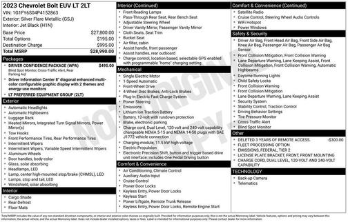 Silver Flare Metallic 2023 Chevrolet Bolt EUV LT