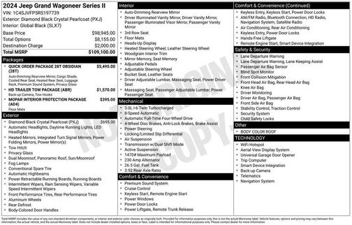 Diamond Black Crystal Pearlcoat 2024 Jeep Grand Wagoneer Series II 4x4