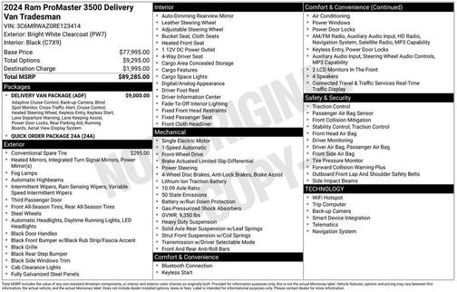 Bright White Clearcoat 2024 RAM ProMaster 3500 Delivery Van BEV Super High Roof