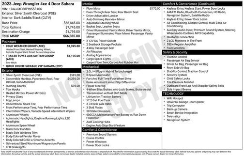 Silver Zynith Clearcoat 2023 Jeep Wrangler 4xe Sahara