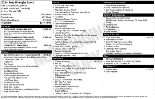 2014 Jeep Wrangler Sport