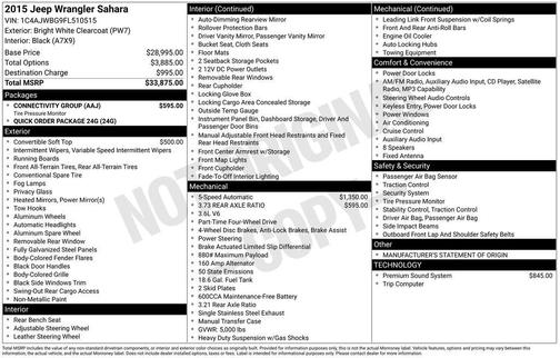 2015 Jeep Wrangler Sahara