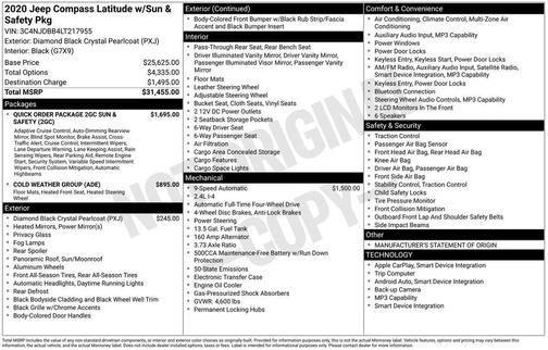 Diamond Black Crystal Pearlcoat 2020 Jeep Compass Latitude