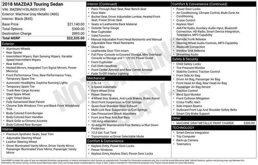 2018 Mazda Mazda3 Touring