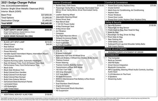 Bright Silver Clearcoat Metallic 2021 Dodge Charger Police