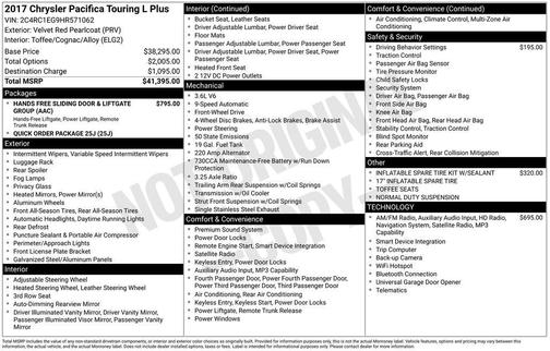 2017 Chrysler Pacifica Touring-L Plus