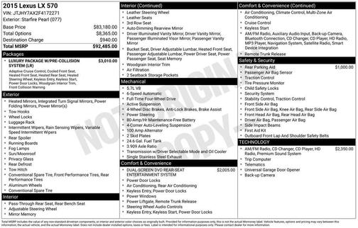 2015 Lexus LX 570 Base