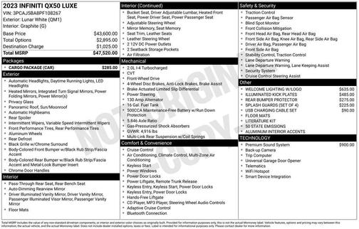 2023 INFINITI QX50 Luxe