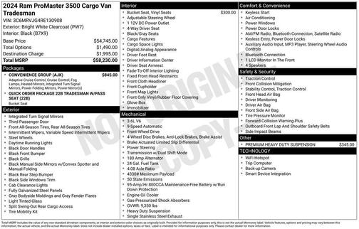 2024 RAM ProMaster 3500 High Roof