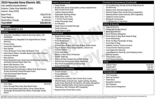 Cyber Gray Metallic 2024 Hyundai KONA EV SEL