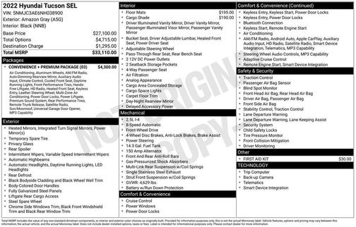 Amazon Gray 2022 Hyundai TUCSON SEL