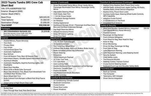 Blueprint 2023 Toyota Tundra SR5