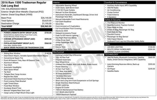 Bright Silver Metallic Clearcoat 2016 RAM 1500 Tradesman