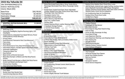 Wolf Gray 2022 Kia Telluride SX