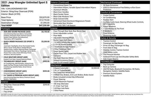 Sting-Gray Clearcoat 2021 Jeep Wrangler Unlimited Sport