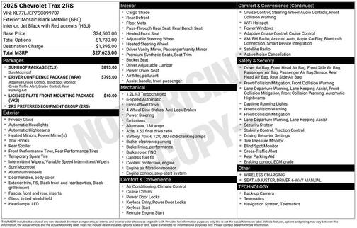Mosaic Black Metallic 2025 Chevrolet Trax FWD 2RS
